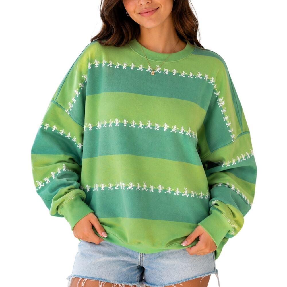 Disneyland Mickey Friends Green Sweatshirt L Disneycore Kidcore Oversized